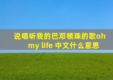 说唱听我的巴邓顿珠的歌oh my life 中文什么意思